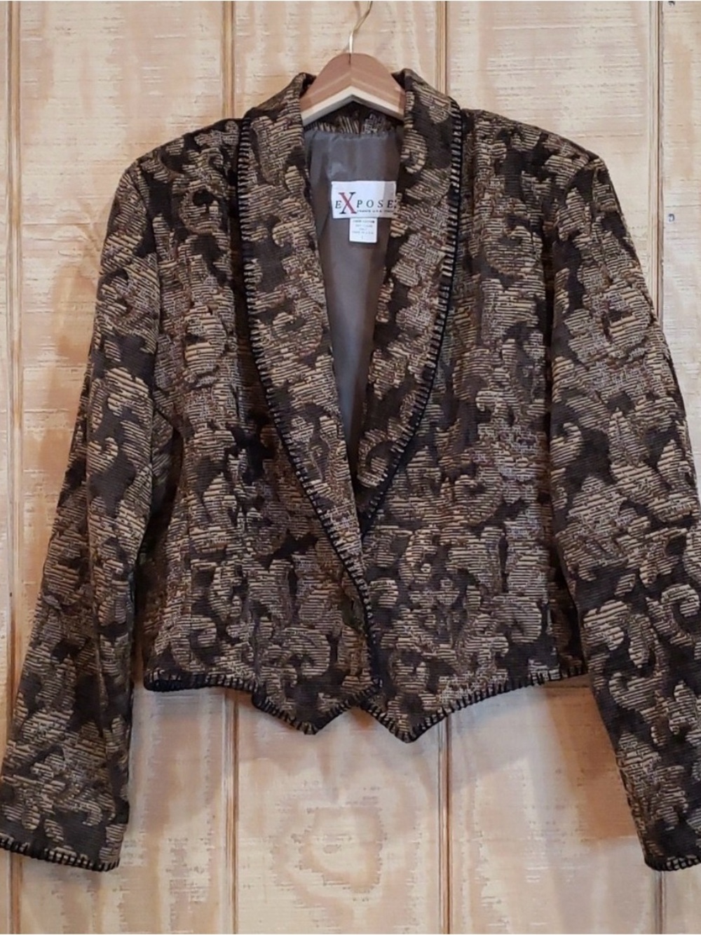 Vintage Expose Retro Cotton Tapestry Jacquard Boho Crop Jacket …